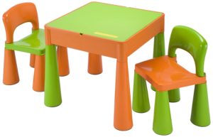 Bureau vert et orange pour enfant