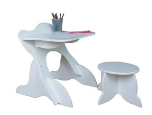 Table enfant blanche et son tabouret